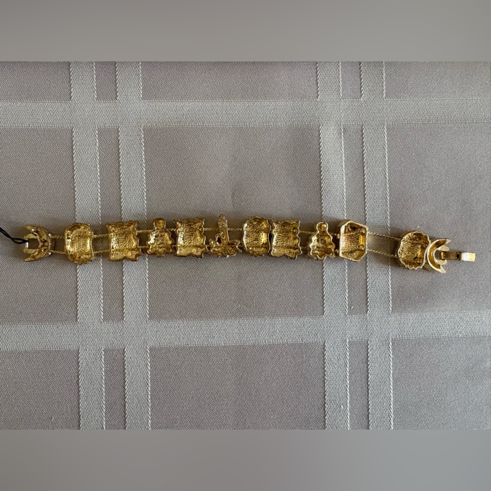 NWT Dunbar Slider Bracelet Christmas Charm Bracelet Vintage 1980s 80s Retro - Picture 14 of 15